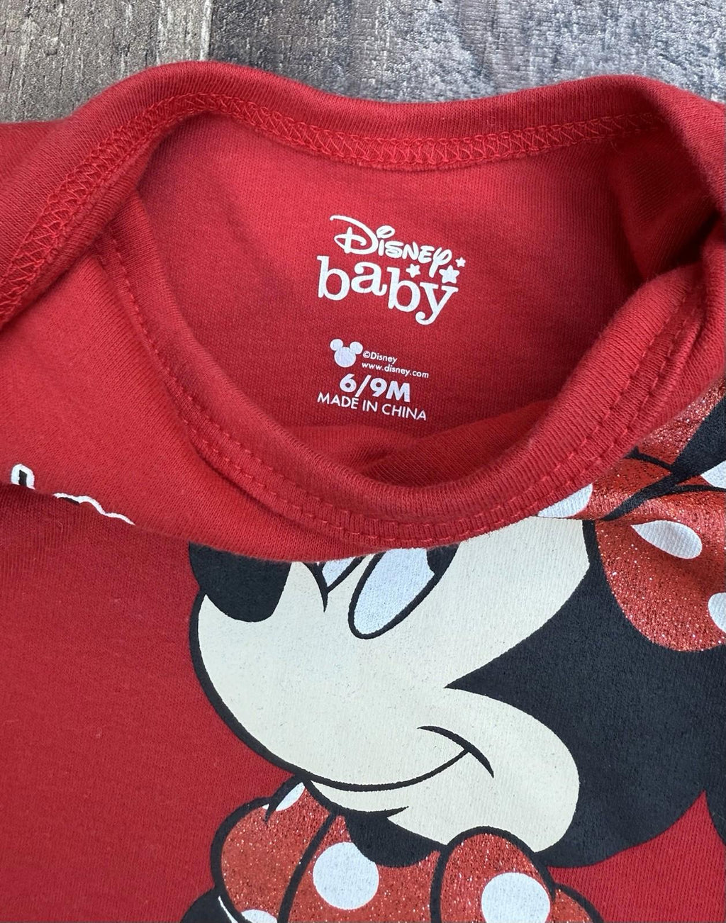 Disney Baby Minnie Mouse One Piece Red Size 6-9M SO CUTE Vacation Ready