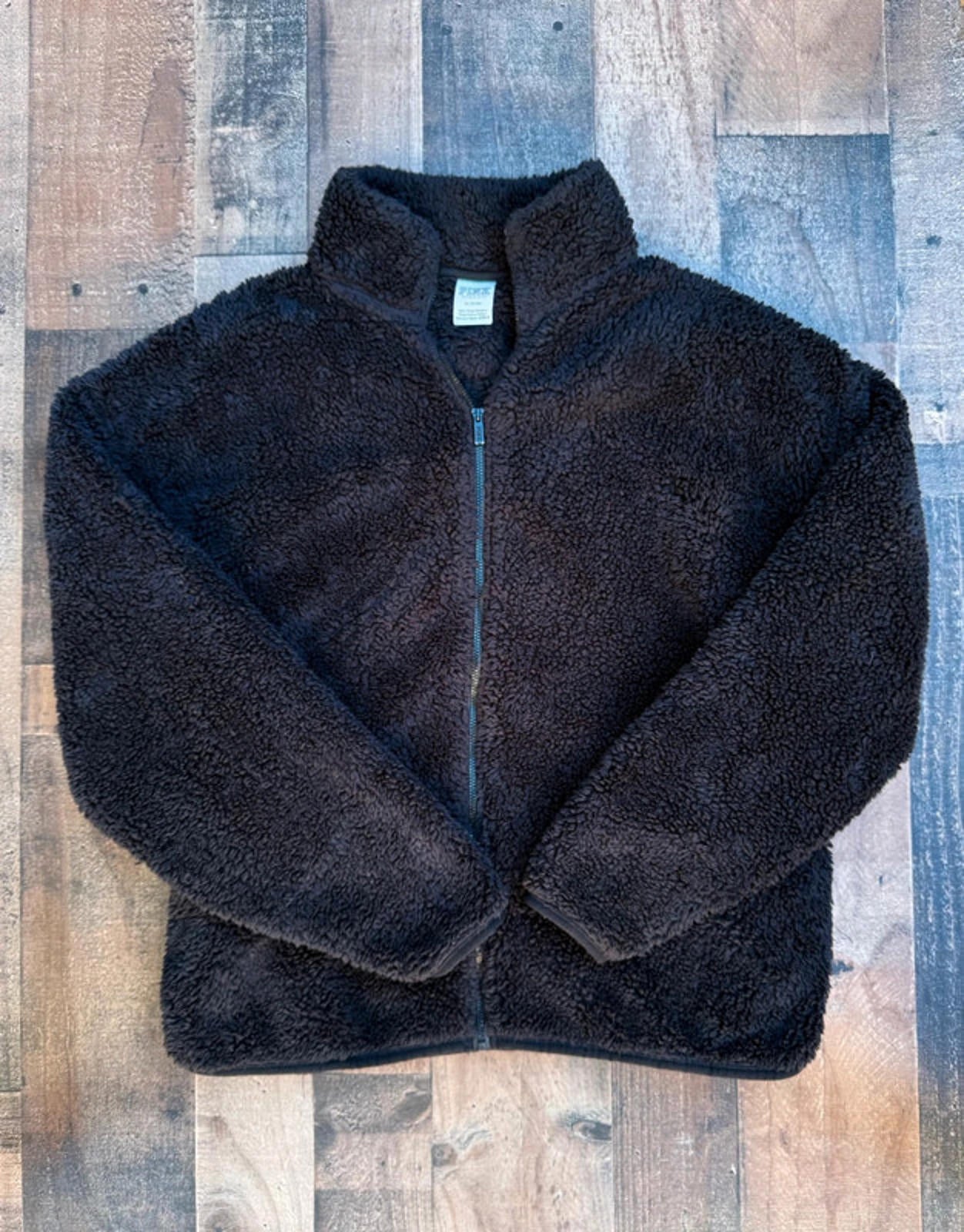 PINK Victorias Secret Black Warm Soft Fleece Jacket Women's Size M