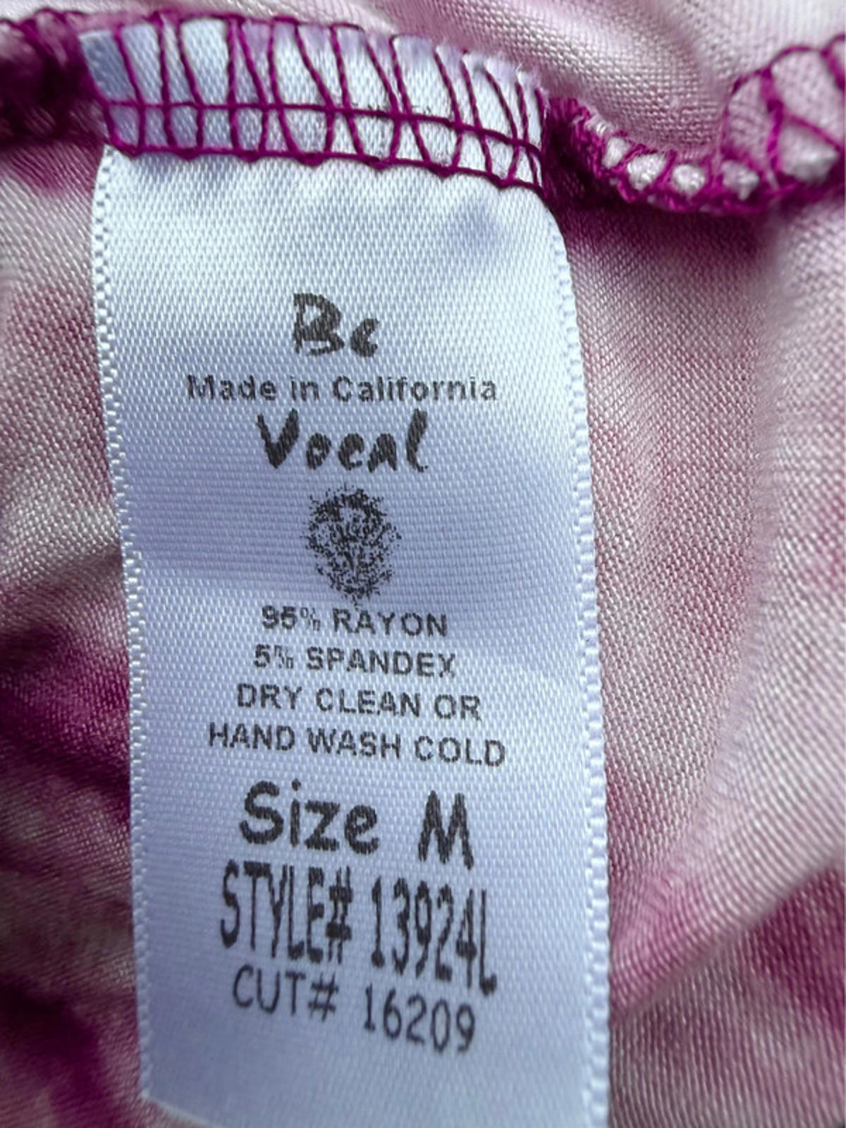 Vocal Purple Tie Dye Bedazzled Women’s Long Sleeved Cute Boho Top Size M