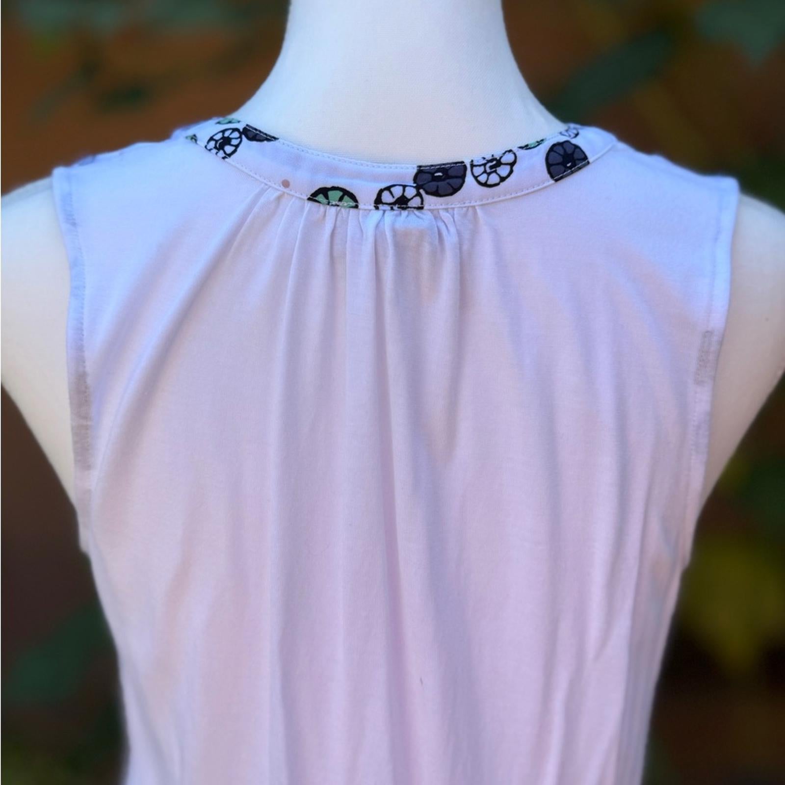 Size SP LOFT White Tank Top with Green Black Floral Patter Size S