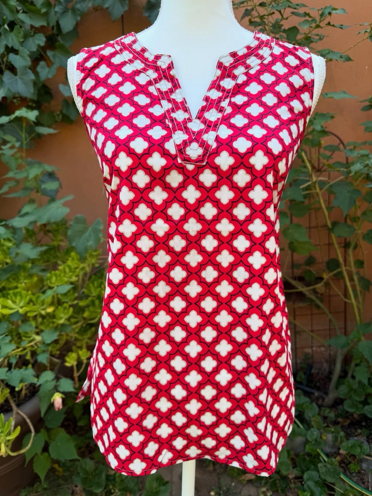 Banana Republic Red Geometric  Top Size S Women's Size S