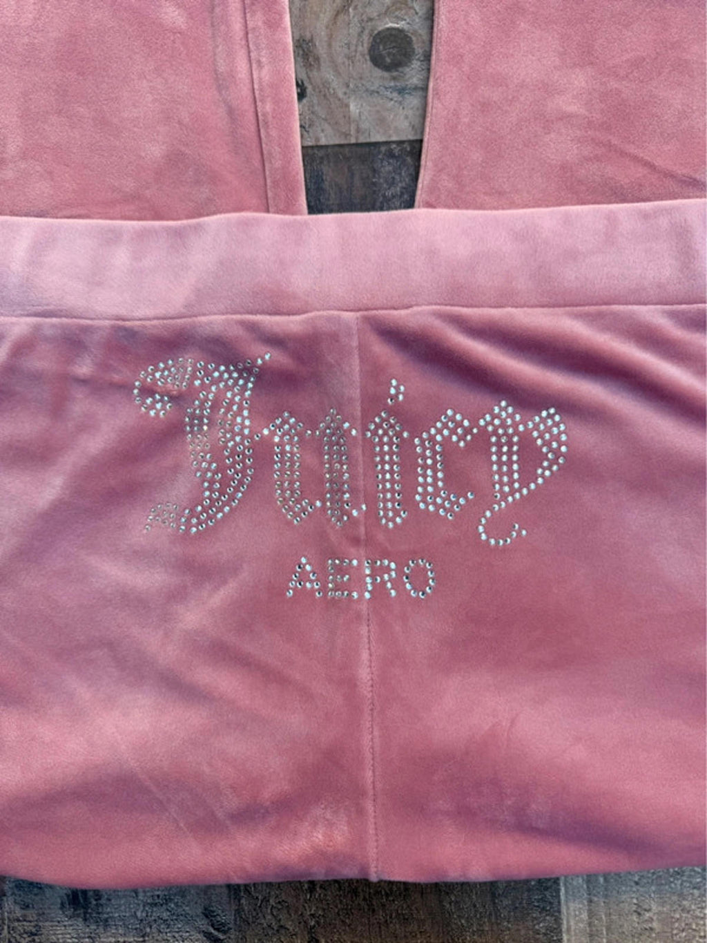 Juicy Aero Colab Dusty Rose, Pinkish Velour Pants & Ribbed Cropped Tank Top Size XL